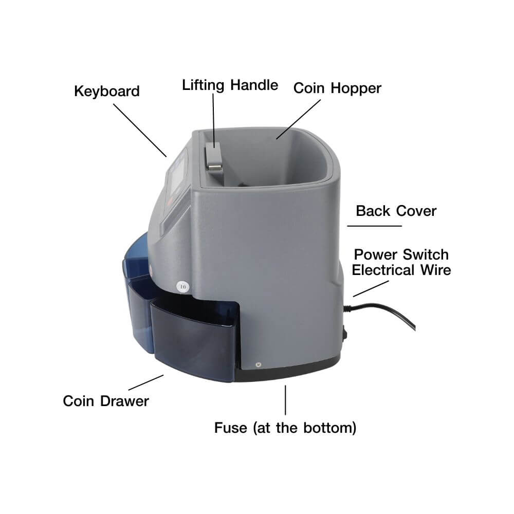 เครื่องนับเหรียญ แยกประเภทเหรียญและรวมมูลค่าอัตโนมัติ WINMAX รุ่น XD-9005